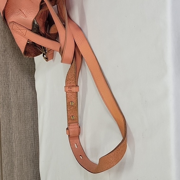 Madewell Small Peach Leather Crossbody Tote Bag - Picture 7 of 12